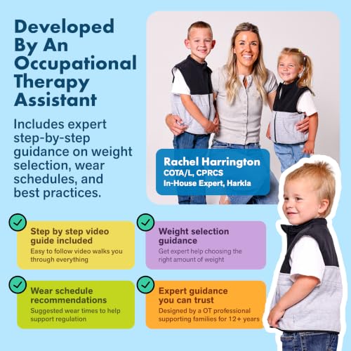 Harkla Kids Weighted Vest 8/10 - Sensory Support, Adjustable, Comfortable