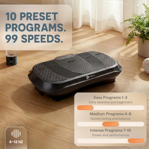Lifepro Waver Vibration Plate Exercise Machine with 99 Speeds & 10 Presets - Black