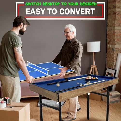 6-in-1 Multi Game Table with Foldable Design - Pool, Air Hockey, Table Tennis & More