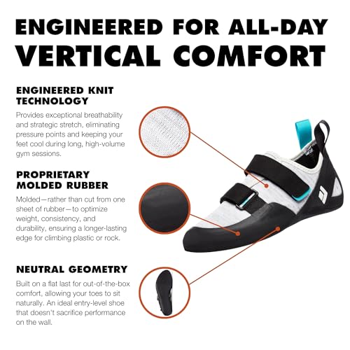 Black Diamond Women's Momentum Climbing Shoes 7.5 Narrow All-Black Alloy