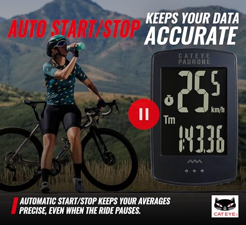 CATEYE Padrone Stealth Wireless Bike Computer with Oversized Display