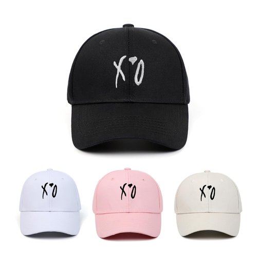 Baseball Cap, Hip Hop Stylish Trucker Hat for Men & Women, XO Embroidered Adjustable Streetwear Cap for Casual & Outdoor Wear (Black,One Size)