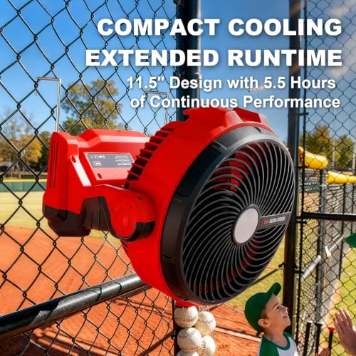 11.5-Inch Jobsite Fan 800 CFM for Milwaukee M18 - Cordless & Corded Portable Fan