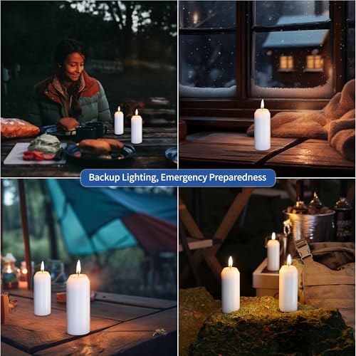 10 Pack Emergency Candles for Power Outages White Unscented 3 Inch Notch-Head