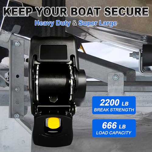 NeaLia Heavy Duty Boat Ratchet Straps 2x50in Transom Tie Downs 2200lbs