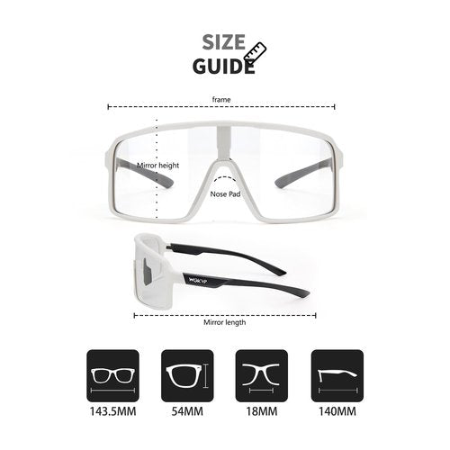 WGKVP Photochromic Running Glasses for Women,Cycling Glasses Men Sports Sunglasses Golf Outdoor
