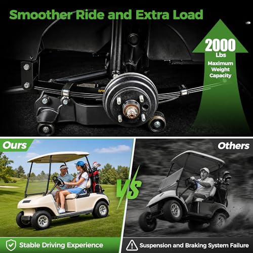 Heavy Duty Rear 4-Leaf Spring Kit for Club Car Golf Carts 1982-Up