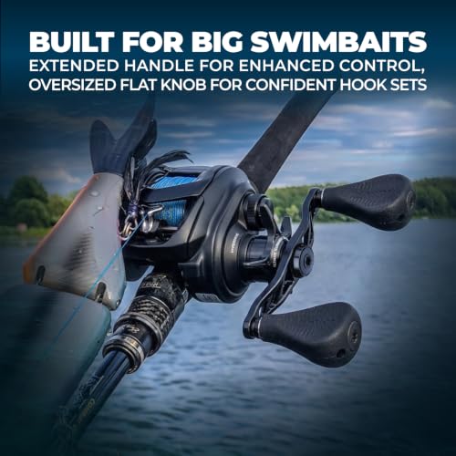 GOMEXUS Flat Max-35 Knob Power Handle for Shimano & Daiwa Baitcasting Reels, 7x4mm, 120mm Length