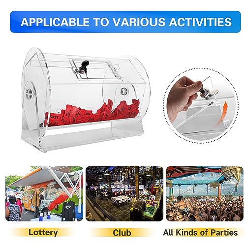 Small Acrylic Raffle Ticket Drum Holds 2000 Tickets - Secure, Fair Draw