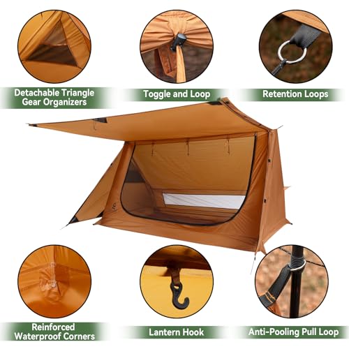 Ultralight Solo Backpacking Tent - Waterproof Bushcraft Shelter for Camping