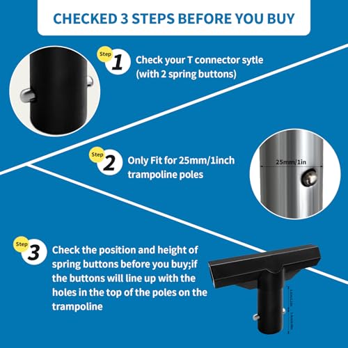 Plastic Trampoline T Connectors 8-Pack for Top Ring System