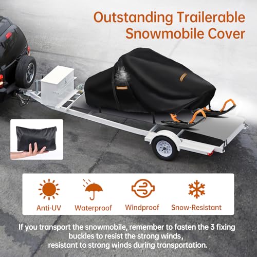 Extra Thick Waterproof Snowmobile Cover 420D Oxford Fabric with Windproof Buckles