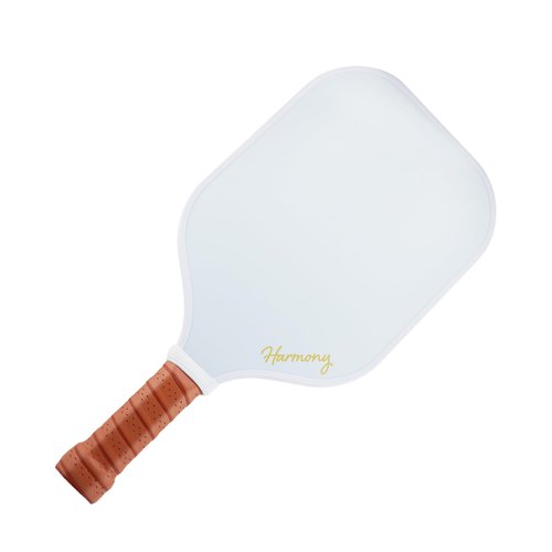 Harmony Pickleball Classic Pickleball Paddle | Carbon Fiber Pickleball Paddle | White with Tan Grip