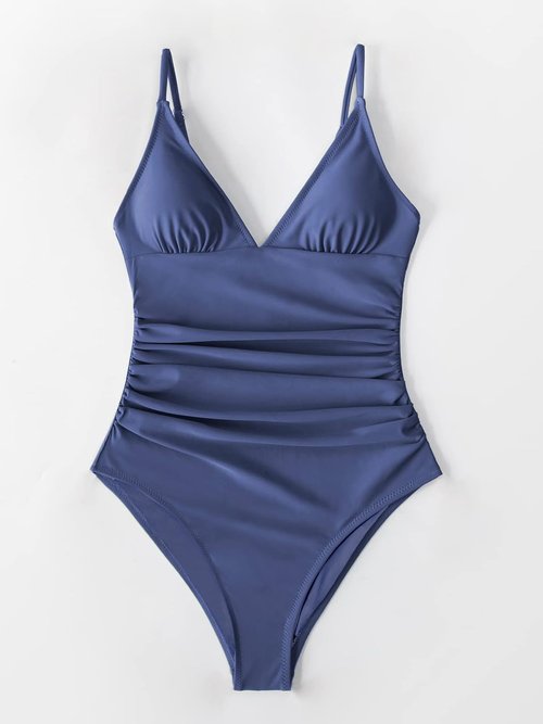 CUPSHE One Piece Swimsuit - Tummy Control V Neck Bathing Suit for Flattering Fit