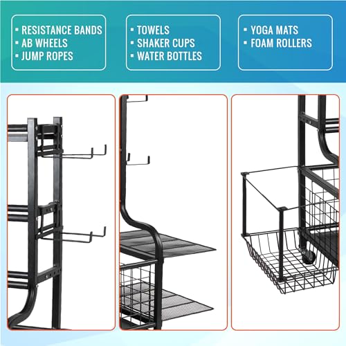 Heavy Duty Dumbbell Rack for Home Gym - Adjustable Weight Storage with Wheels
