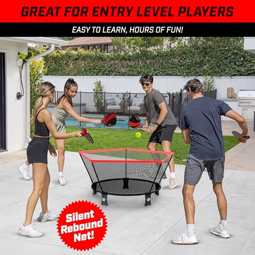 Pickleball Set with Quiet Net - Classic Edition for Lawn & Beach Play