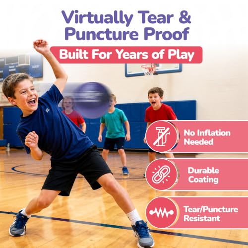 Foam Dodgeballs Set - Low Density, No-Sting, 6 Inch, 6 Pack for PE & Recess
