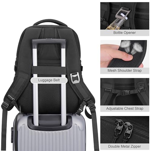 Black Insulated Double Deck Cooler Backpack for 36 Cans - Leakproof & Large Capacity