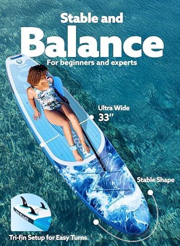 SLOOSH Blue Inflatable Stand Up Paddle Board 10'6" with Premium Accessories