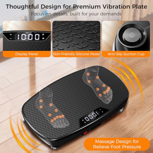 ApexionGear Vibration Plate Exercise Machine for Fat Loss & Toning, Bluetooth, 400 lbs Support