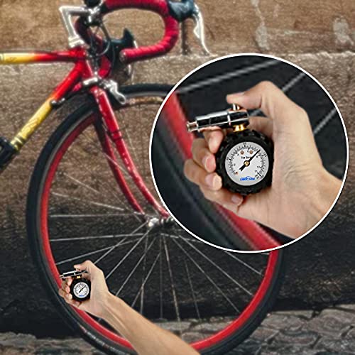 Presta Bicycle Tire Pressure Gauge 0-160psi / 11bar - Mechanical, Compact, Accurate