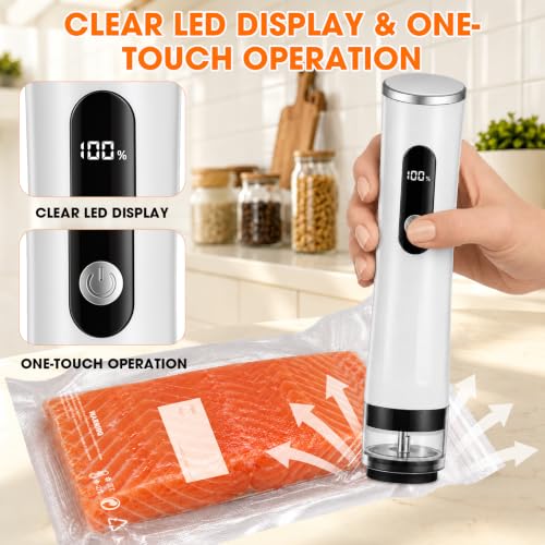 Rechargeable Handheld Vacuum Sealer for Food - Cordless, Auto Shut-Off, Wet & Dry Sealing