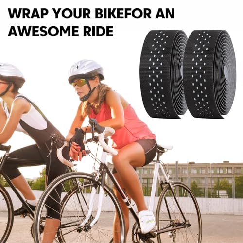 Bike Handlebar Tape Non-Slip Silicone Road Bicycle Handlebar Wrap - Black