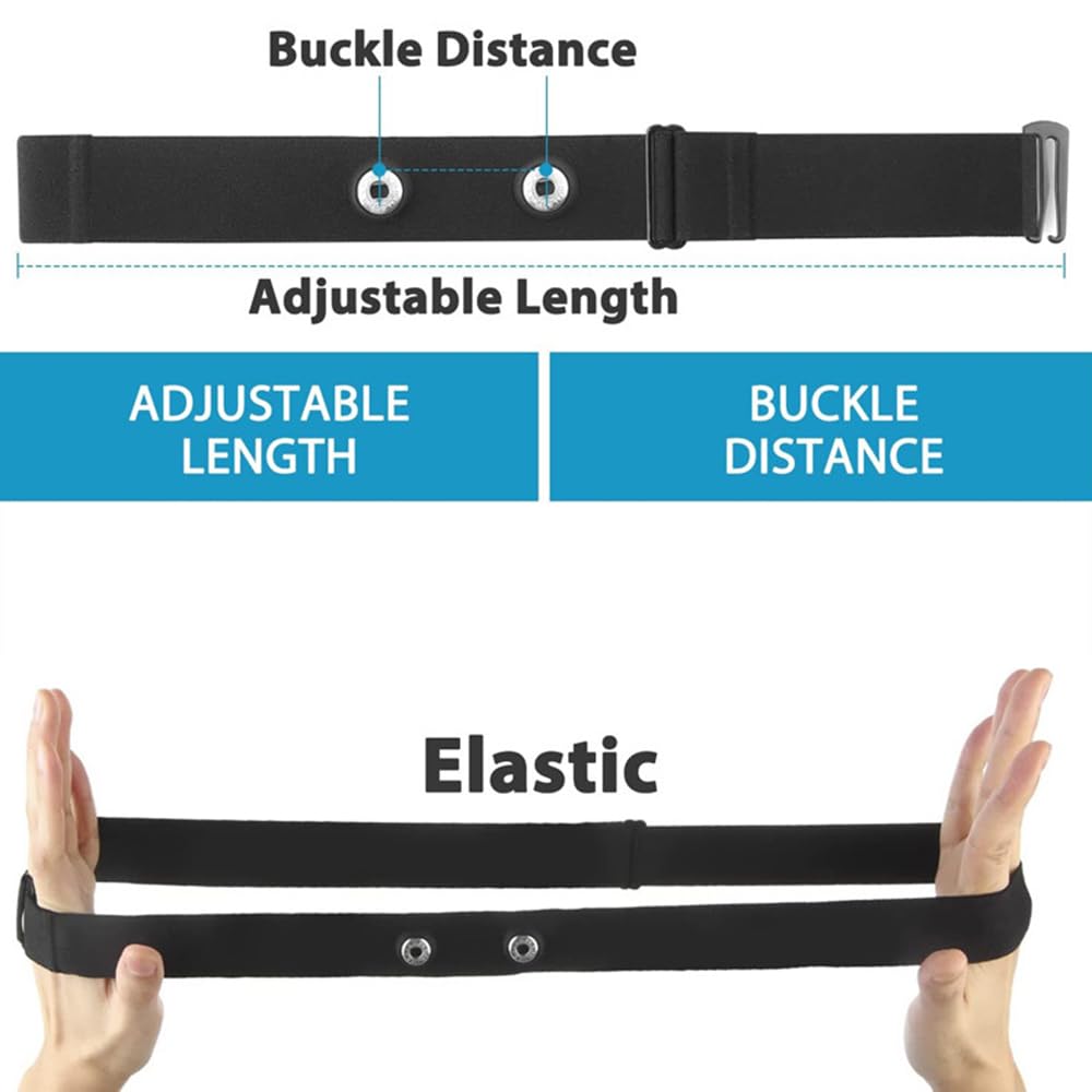 Ranyi Adjustable Heart Rate Monitor Chest Strap Replacement Compatible with Garmin HRM Pro Plus 200 600 /HRM-Dual/Polar H10 H9 H7 / COOSPO H808S H6 H9Z / Wahoo TRACKR/iGPSPORT HR40