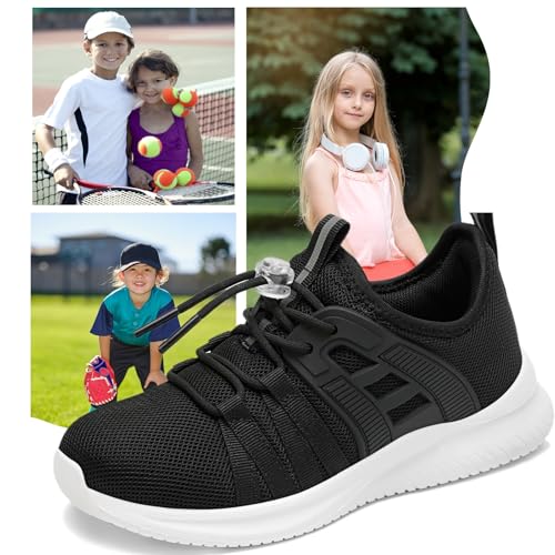 Kids Sneakers Lightweight Breathable Tennis Shoes - 12.5 Little Kid All Black