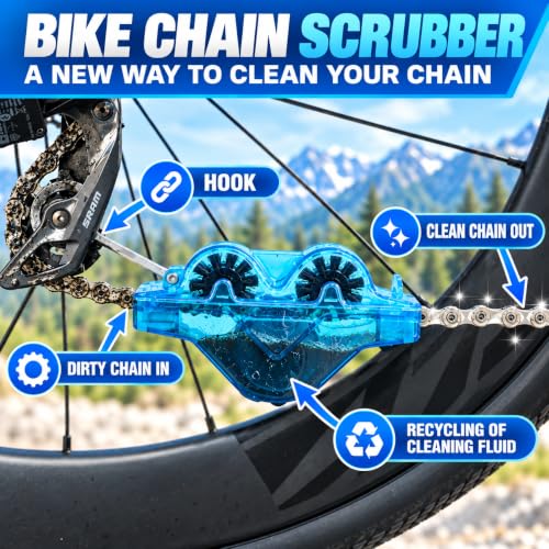 Venugopalan 17-Piece Bicycle Cleaning Kit for MTB & Road Bikes - All-Weather Chain Lube & Tools