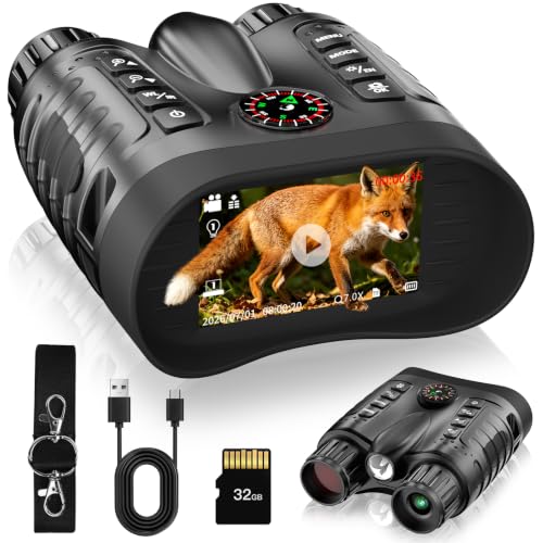 Rumyums 4K Night Vision Goggles for Kids, 36MP Full-Color Binoculars with 8X Zoom & 32GB Card