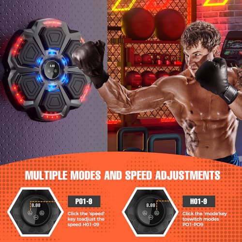 Boxing Machine with 9 Modes and Bluetooth | Includes 2 Ergonomic Gloves