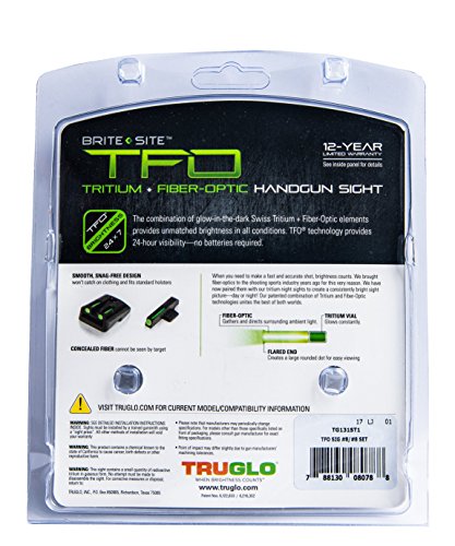 Green Rear Sight for Sig Sauer Handguns - TRUGLO TFO Tritium & Fiber-Optic Night Sight Set
