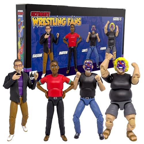 Wrestling Fan Figures 4-Pack Series 5 | Articulated Crowd Characters