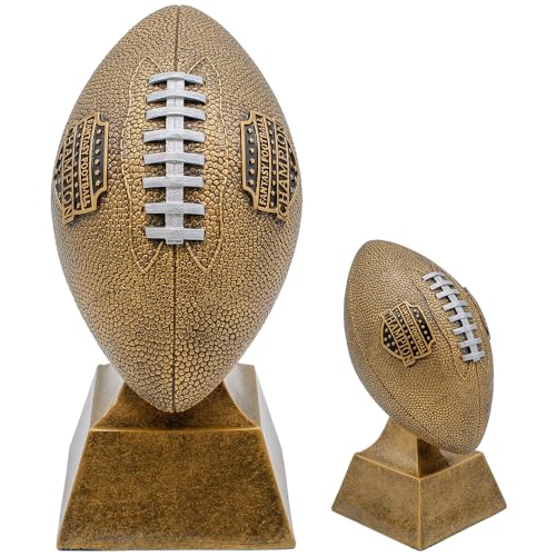 Large 12 Inch Gold Fantasy Football Champion Trophy with Custom Engraved Plate