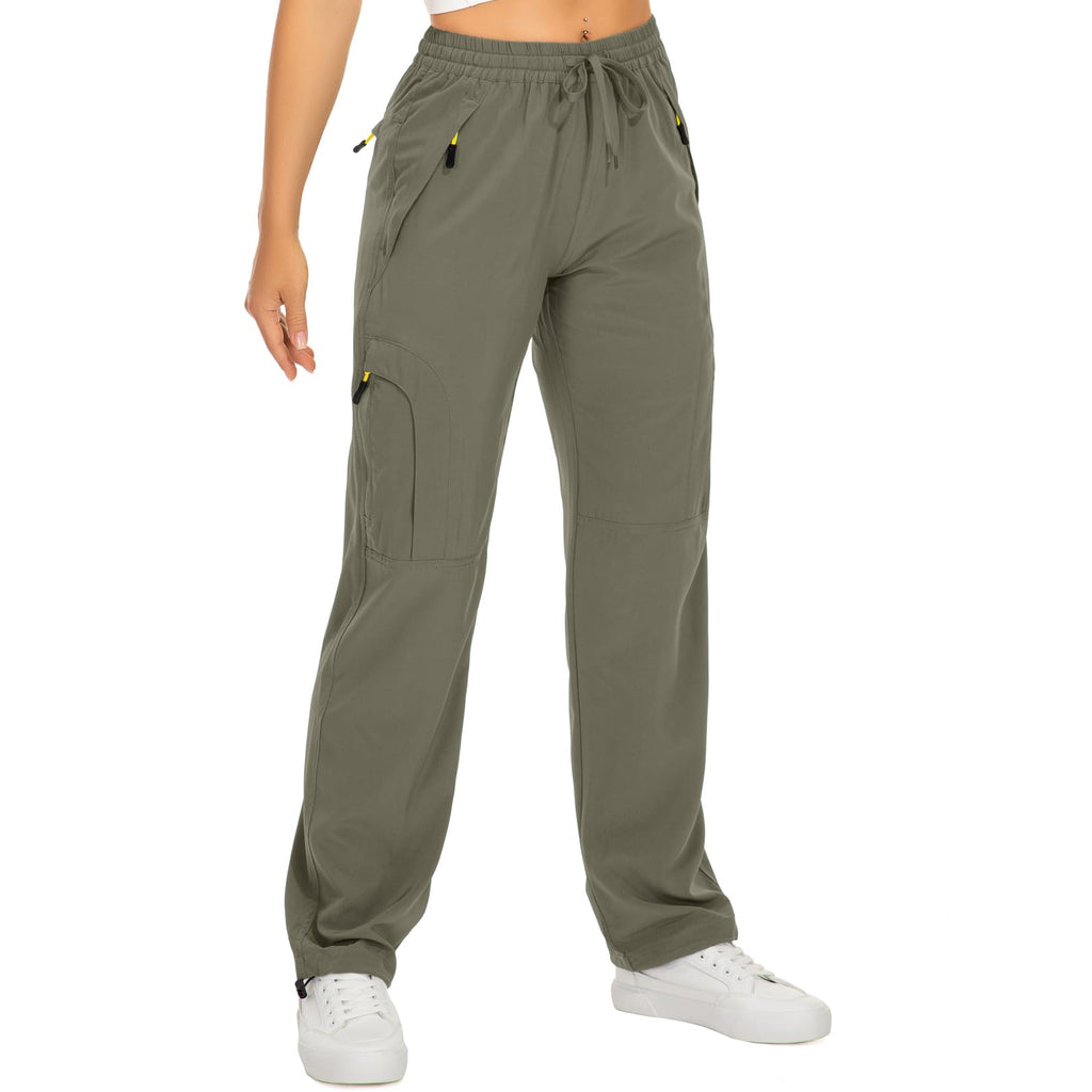 Toomett Women's Hiking Cargo Pants Quick Dry UPF50+ Outdoor Pants for Women Fishing Safari Travel Pants with Pockets,6608,Light Green,2XL