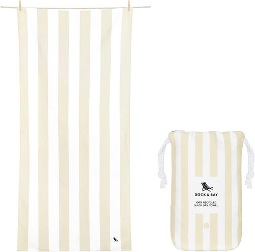Dock & Bay Beach Towel - Quick Dry & Sand Free - Extra Large 200x90cm | Bora Bora Beige - Eco-Friendly Design