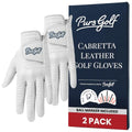 Men's Cabretta Leather Golf Gloves Multi-Pack with Ball Marker - Left & Right Hand