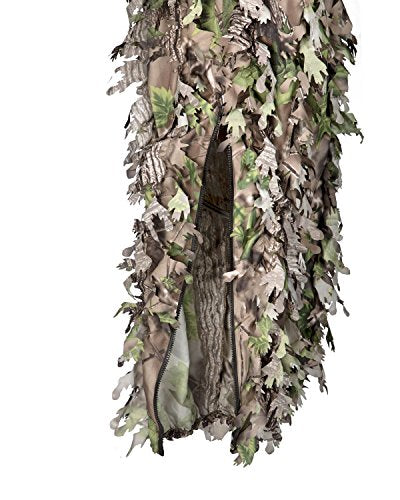 North Mountain Gear Woodland Green Ghillie Suit XL with 3D Leaves Zippers & Pockets