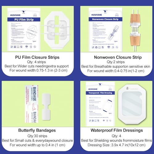 Wound Closure Strips for Skin 40 Pack Waterproof & Breathable First Aid