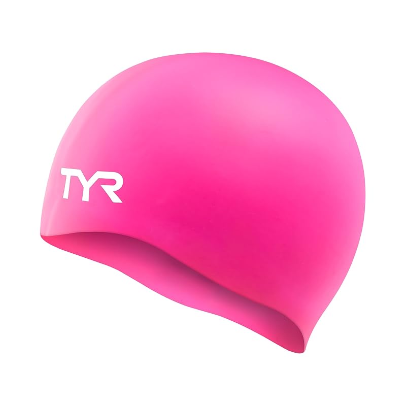 TYR Silicone Swim Cap – Wrinkle-Free, Durable, Low-Drag for Training & Competition – Pink
