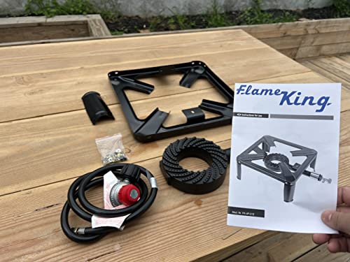 Flame King 120K BTU Heavy Duty Propane Burner for Turkey Fryer & Outdoor Cooking