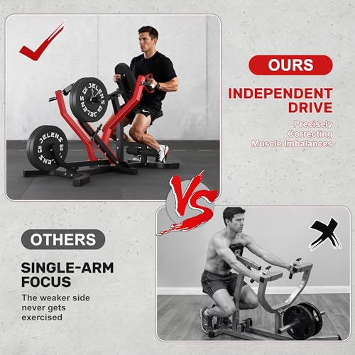 JELENS RM01 Seated Row Machine - Heavy Duty Back Workout Equipment with Independent Arms