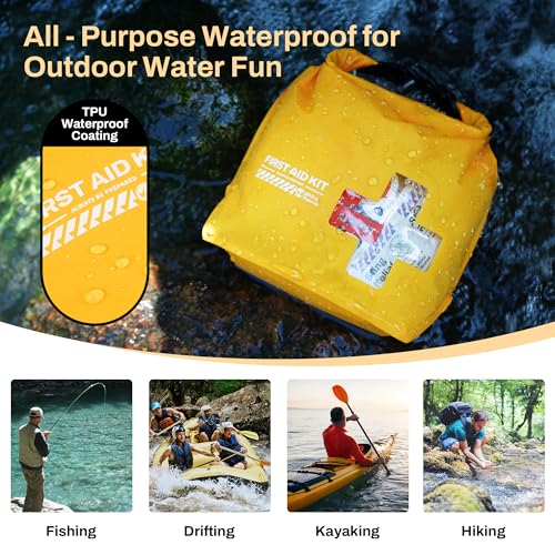 RHINO RESCUE Waterproof Boat First Aid Kit with Dry Bag - Yellow