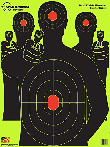 50 Pack Shooting Targets - 18 x 24 Inch Fluorescent Yellow Splatter Silhouette Targets for Firearms & Airsoft