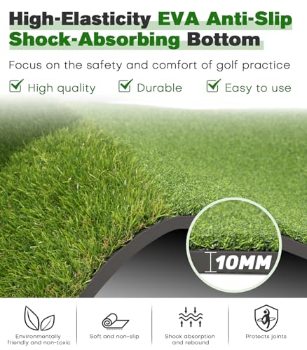 Ywitio 5' x 4' Premium Dual-Turf Golf Hitting Mat with Thickened Base, Indoor & Outdoor Practice