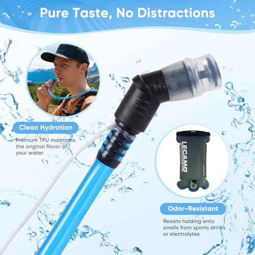 2L Hydration Bladder with Insulated Tube - Navy Blue Leak-Proof Water Reservoir for Hiking & Cycling