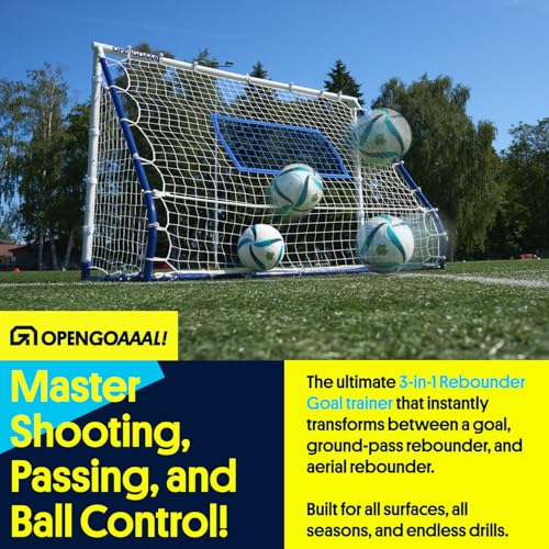 3-in-1 Soccer Goal & Rebounder - Portable 4x6 ft Soccer Training Equipment