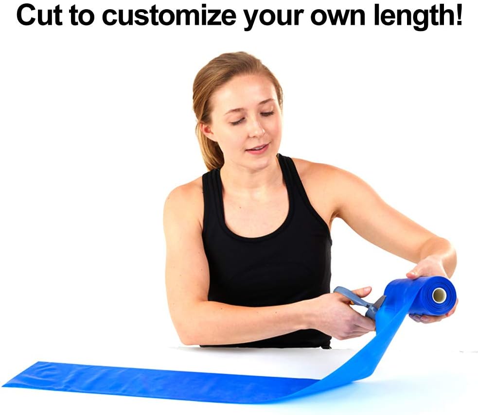 Resistance Band for Working Out | Super Exercise Bands 8,16,24 Yard Bulk Rolls |10 Strengths in Light Medium and Heavy Resistance Bands | Latex Free Workout Bands Including App and e-Book