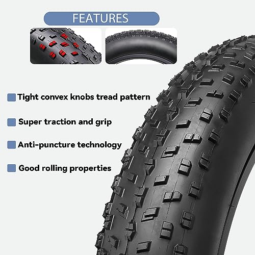 20x4.0 Fat Bike Replacement Tire - All-Terrain MTB, Snow, Beach, Trail - Qty 2